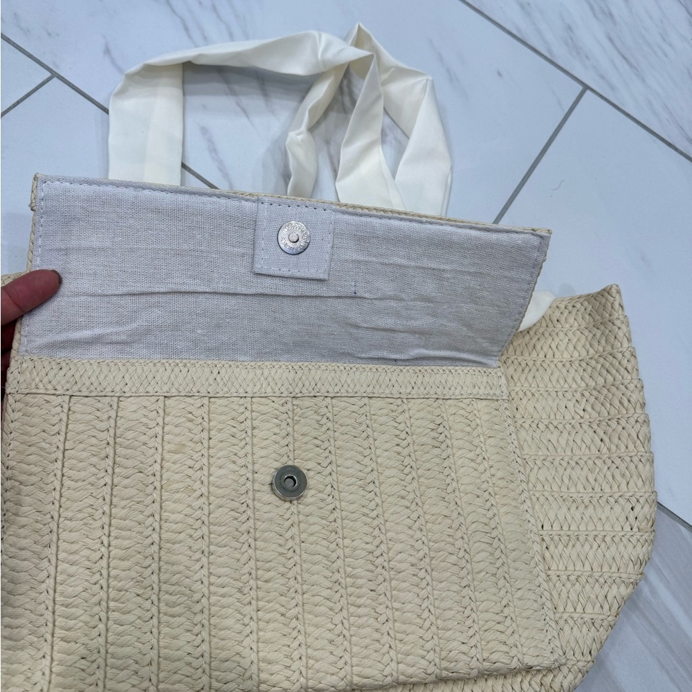 Straw Beach Tote and Clutch Set With Fabric Handle👝👜 - Picture 10 of 10